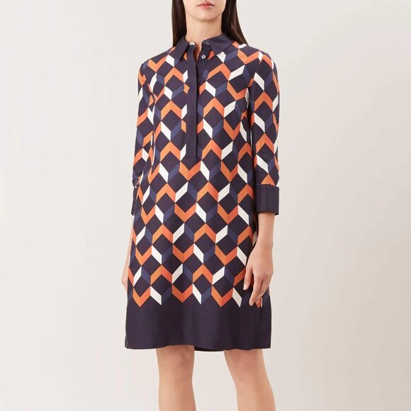 HOBBS Aubery Dress Size US 8 Navy - Picture 1 of 16